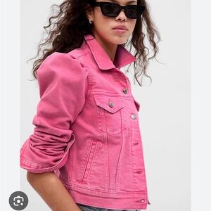 Gap X Barbie adult puff sleeve jean jacket